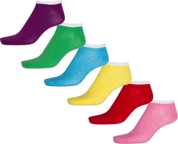 Sakkas Women's Combed Cotton Ankle Socks Assorted 6-Pack#color_Bright