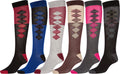 Sakkas Women's Cotton Blend Knee High Socks Assorted Pack#color_Diamond6-Pack