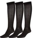 Sakkas Women's Cotton Blend Knee High Socks Assorted Pack#color_Black3-Pack