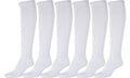 Sakkas Ladies Cute Colorful Design or Solid Knee High Socks Assorted 6-Pack#color_White