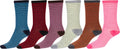 Sakkas Women's Poly Blend Soft and Stretchy Crew Pattern Socks Assorted 6-pack#color_Stripe3
