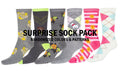 Sakkas Women's Poly Blend Soft and Stretchy Crew Pattern Socks Assorted 6-pack#color_Surprise