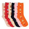 Sakkas Women's Poly Blend Soft and Stretchy Crew Pattern Socks Assorted 6-pack#color_Bear