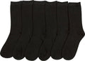 Sakkas Women's Poly Blend Soft and Stretchy Crew Pattern Socks Assorted 6-pack#color_Black
