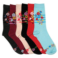 Sakkas Women's Poly Blend Soft and Stretchy Crew Pattern Socks Assorted 6-pack#color_Bouquet