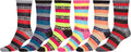 Sakkas Women's Poly Blend Soft and Stretchy Crew Pattern Socks Assorted 6-pack#color_Fair