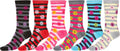 Sakkas Women's Poly Blend Soft and Stretchy Crew Pattern Socks Assorted 6-pack#color_Fresh
