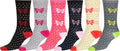 Sakkas Women's Poly Blend Soft and Stretchy Crew Pattern Socks Assorted 6-pack#color_Ribbon