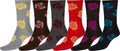 Sakkas Women's Poly Blend Soft and Stretchy Crew Pattern Socks Assorted 6-pack#color_Roses