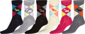 Sakkas Women's Poly Blend Soft and Stretchy Crew Pattern Socks Assorted 6-pack#color_Scottie