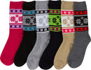 Sakkas Women's Poly Blend Soft and Stretchy Crew Pattern Socks Assorted 6-pack