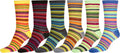 Sakkas Women's Poly Blend Soft and Stretchy Crew Pattern Socks Assorted 6-pack#color_Stripe4