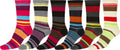 Sakkas Women's Poly Blend Soft and Stretchy Crew Pattern Socks Assorted 6-pack#color_Stripe5