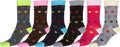Sakkas Women's Poly Blend Soft and Stretchy Crew Pattern Socks Assorted 6-pack#color_ToYou