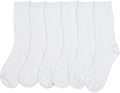 Sakkas Women's Poly Blend Soft and Stretchy Crew Pattern Socks Assorted 6-pack#color_White