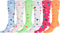 Sakkas Ladies Cute Colorful Design or Solid Knee High Socks Assorted 6-Pack#color_Bubbles