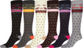 Sakkas Ladies Cute Colorful Design or Solid Knee High Socks Assorted 6-Pack#color_Reindeer