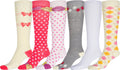 Sakkas Liea Ladies Colorful Unique Pattern / Solid Knee High Socks Assorted 6-Pack#color_style7