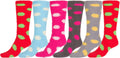 Sakkas Womens Extra Soft Fuzzy Knee High Assorted Pattern Socks 6-Pack#color_Dot