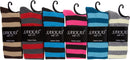 Sakkas Ladies Cute Colorful Design or Solid Knee High Socks Assorted 6-Pack