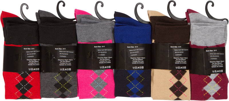 Sakkas Ladies Cute Colorful Design or Solid Knee High Socks Assorted 6-Pack