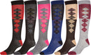 Sakkas Ladies Cute Colorful Design or Solid Knee High Socks Assorted 6-Pack