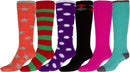 Sakkas Womens Super Soft Anti-Slip Fuzzy Knee High Socks Value Assorted 6-Pack