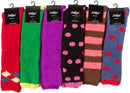 Sakkas Womens Super Soft Anti-Slip Fuzzy Knee High Socks Value Assorted 6-Pack
