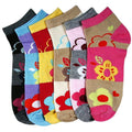 Sakkas Women's Poly Blend Soft and Stretchy Low cut Pattern Socks Asst 6-Pack#color_Bflower