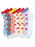 Sakkas Women's Poly Blend Soft and Stretchy Low cut Pattern Socks Asst 6-Pack#color_Jolly-Multicolored