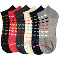 Sakkas Women's Poly Blend Soft and Stretchy Low cut Pattern Socks Asst 6-Pack#color_Love