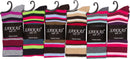 Sakkas Ladies Cute Colorful Design or Solid Knee High Socks Assorted 6-Pack