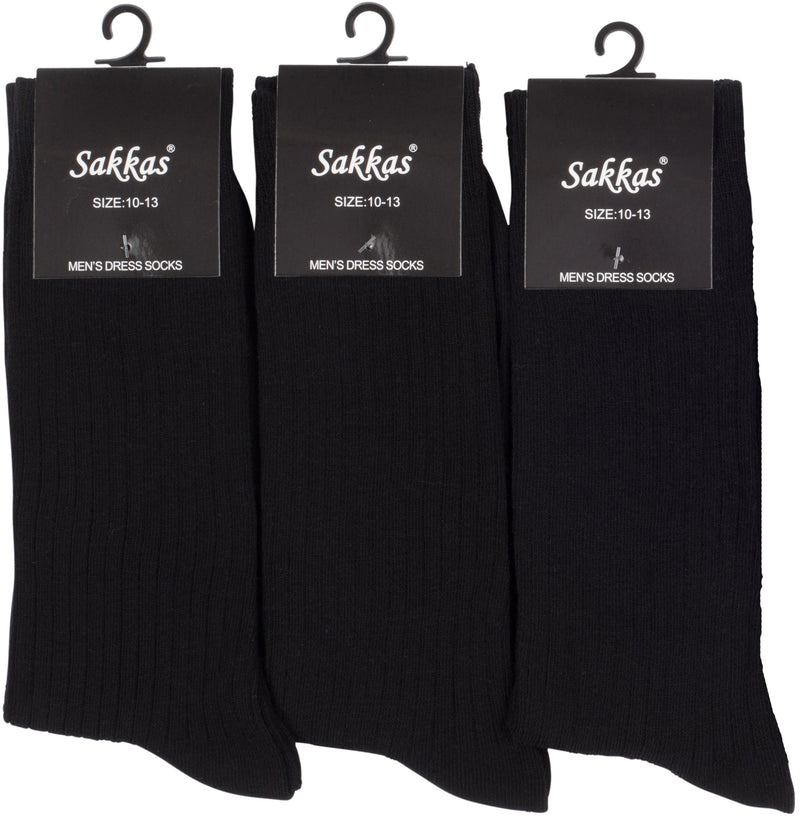 Sakkas Mens Cotton Blend Pattern And Ribbed Dress Socks Value 6-Pack