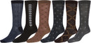Sakkas Mens Pattern Dress Socks Value Assorted 6-Pack
