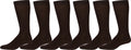 Sakkas Men's Cotton Blend Ribbed Dress Socks Value 6-Pack#color_Brown6pack