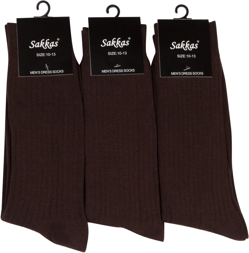 Sakkas Men's Cotton Blend Ribbed Dress Socks Value 6-Pack