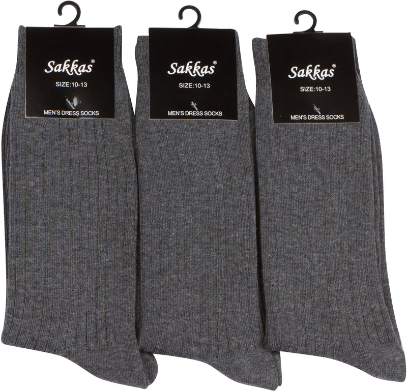 Sakkas Men's Cotton Blend Ribbed Dress Socks Value 6-Pack