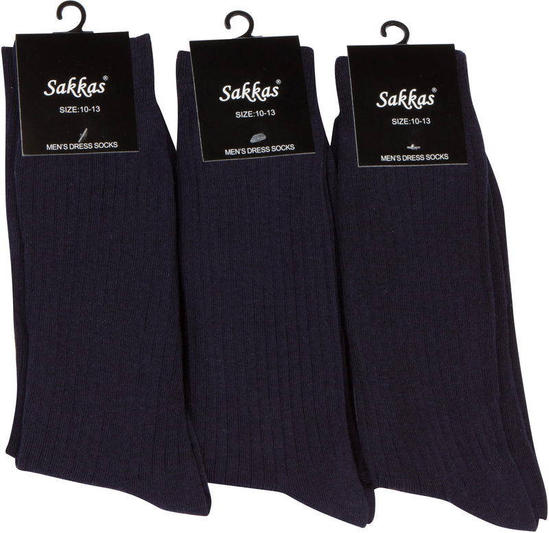 Sakkas Men's Cotton Blend Ribbed Dress Socks Value 6-Pack