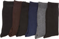 Womens Cotton Blend Ribbed Dress Socks Value Assorted 6-Pack#color_Multicolored