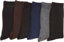 Womens Cotton Blend Ribbed Dress Socks Value Assorted 6-Pack