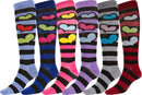 Sakkas Ladies Cute Colorful Design or Solid Knee High Socks Assorted 6-Pack