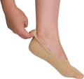 Sakkas Women's Footies Solid Shoe Foot Invisible Liner No Show Socks - 4 Pack#color_Beige