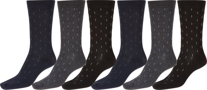 Sakkas Men's Stitch Cotton Poly Blend Dress Socks Value 6-Pack