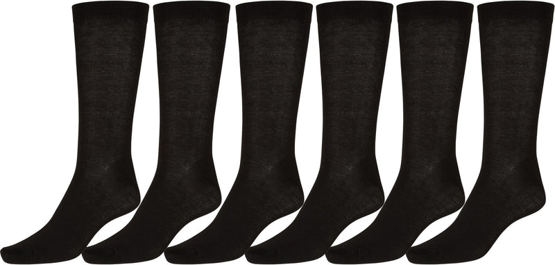 Sakkas Men's Flat Knit Cotton Poly Blend Dress Socks Value 6-Pack