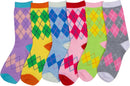 Sakkas Women's Fun Colorful Design Poly Blend Crew Socks Assorted 6-Pack