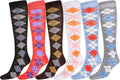Sakkas Women's Fun Colorful Design Poly Blend Knee High Socks Assorted 6-Pack#color_Diamond