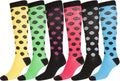 Sakkas Women's Fun Colorful Design Poly Blend Knee High Socks Assorted 6-Pack#color_Polka Dot