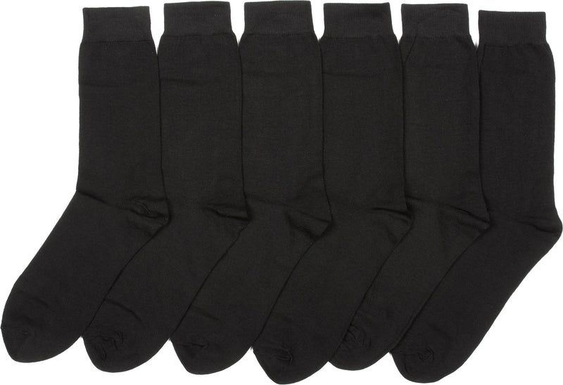 Sakkas Men's Poly Blend Flat Knit Dress Socks Value 6-Pack