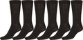 Sakkas Men's Poly Blend Flat Knit Dress Socks Value 6-Pack#color_Black