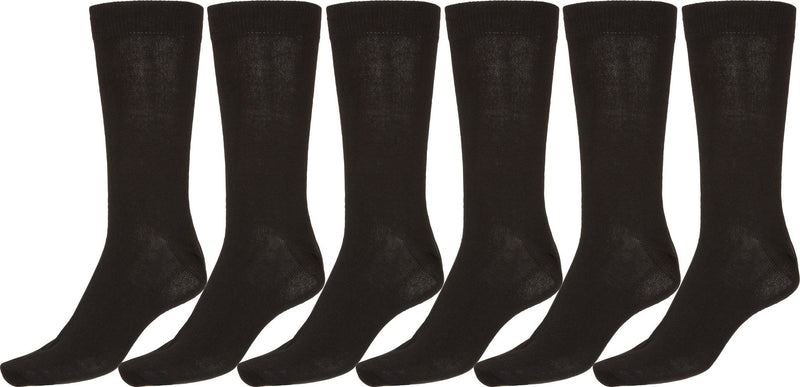 Sakkas Men's Poly Blend Flat Knit Dress Socks Value 6-Pack